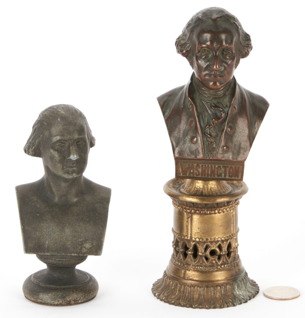 Lot 81: 2 Small Busts of George Washington, incl. Hans Muller