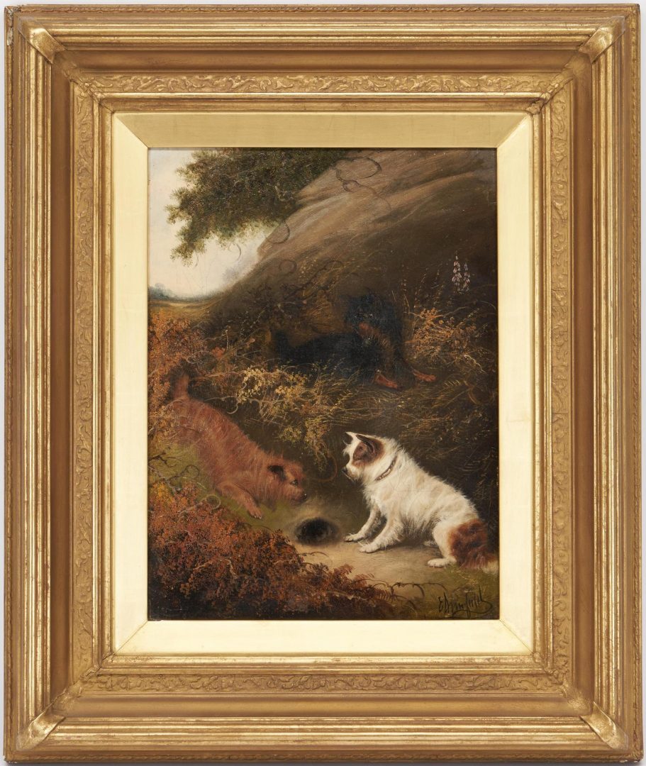 Lot 88: George Armfield O/C Painting, English Dog Hunting Scene