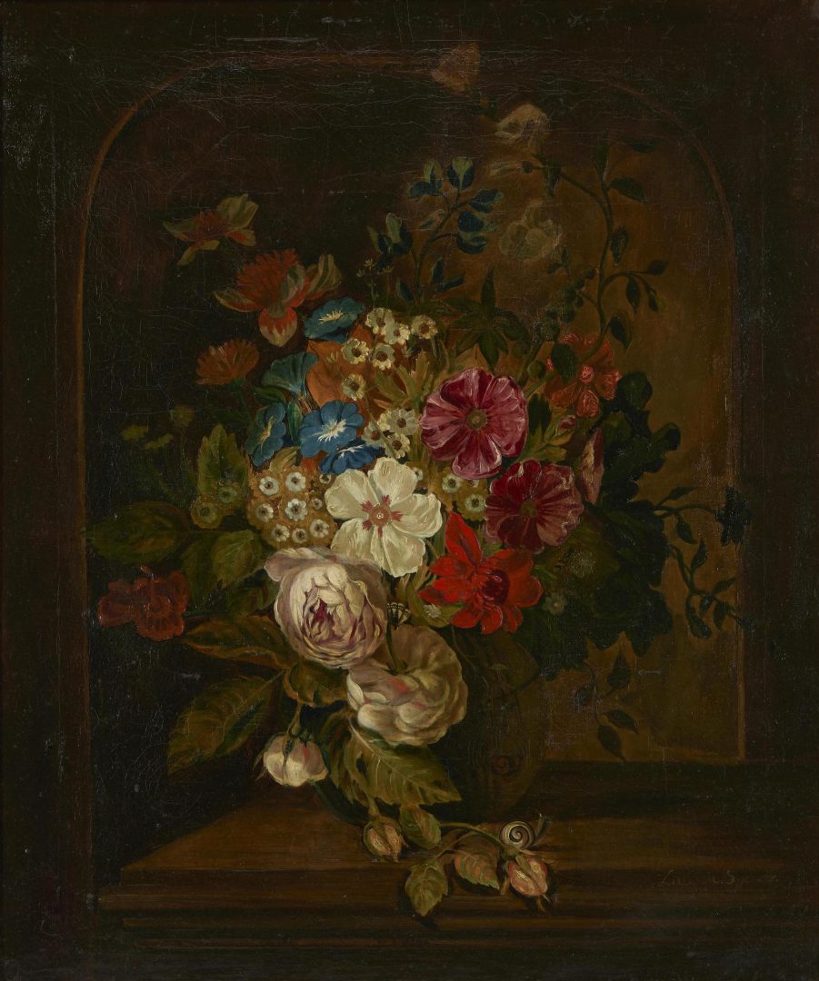 Lot 93: Lilly Spencer O/C Still Life with Flowers