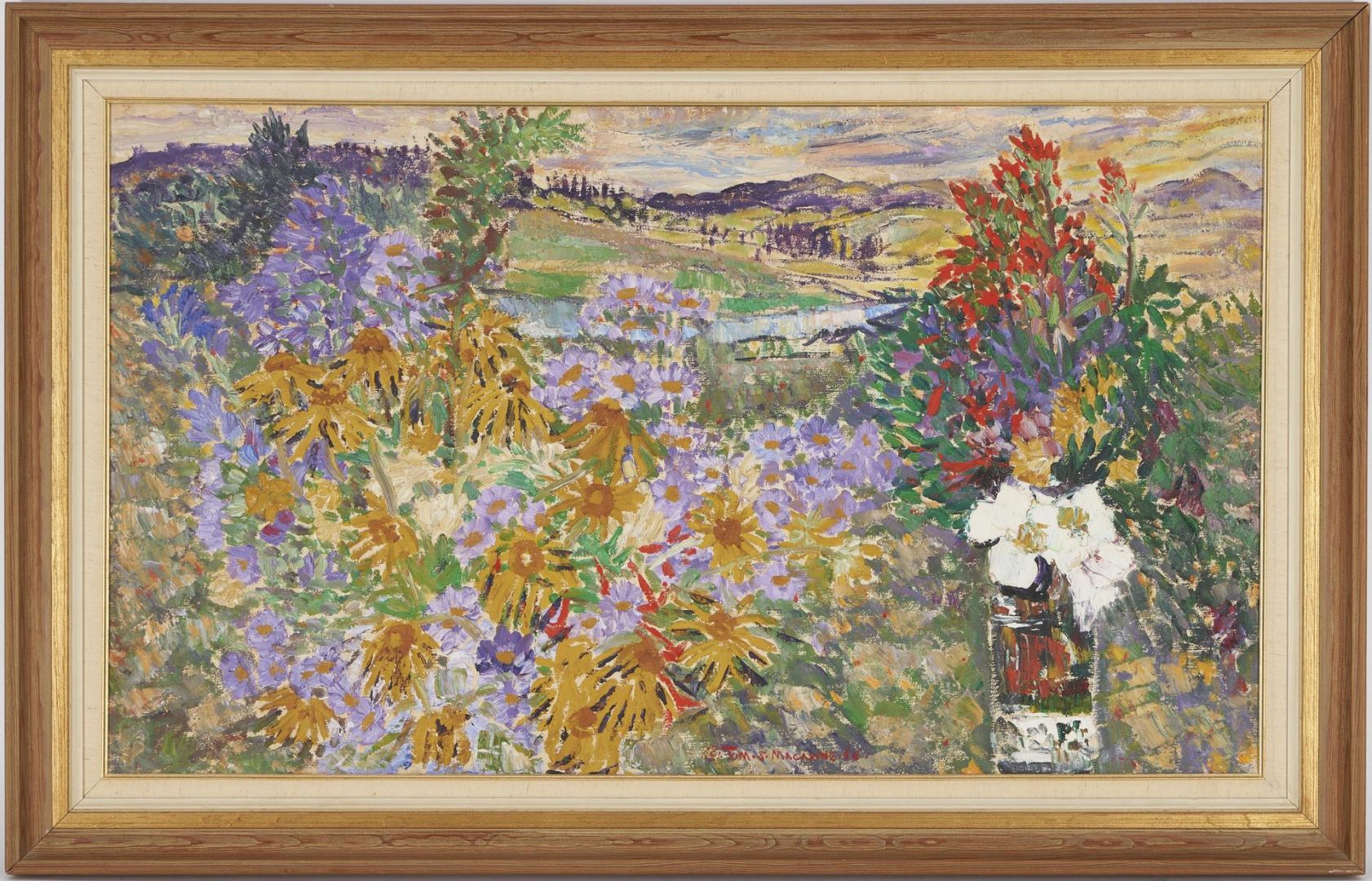 Lot 95: Tommy Macaione O/B Post-Impressionist Landscape Painting