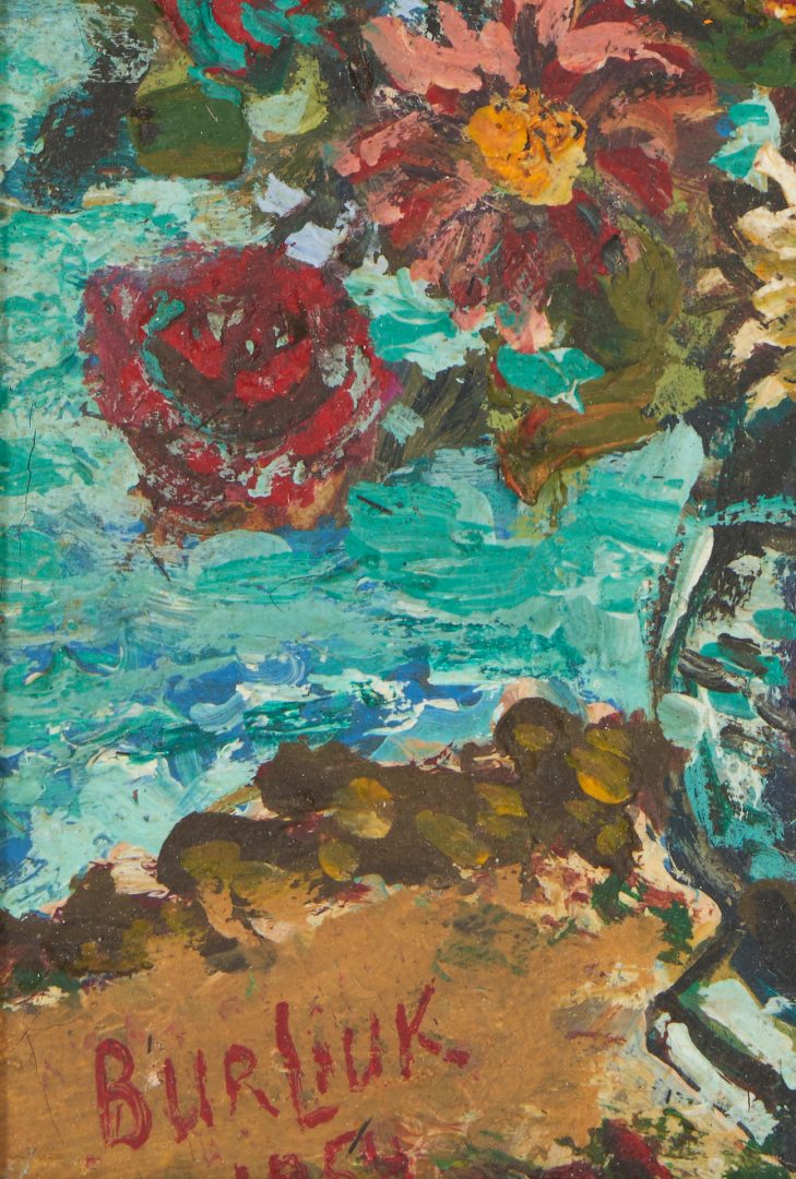 Lot 99: David Burliuk O/B, Still Life Painting of Flowers