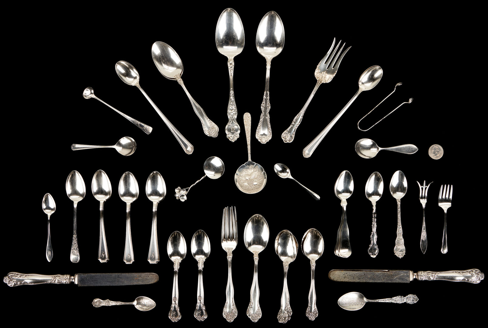 Lot 1017: 58 pcs. Assorted Silver Flatware, Mostly Sterling