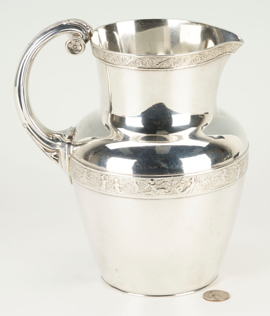 Lot 1020: Gorham Sterling Silver Water Pitcher, Greek Revival Style