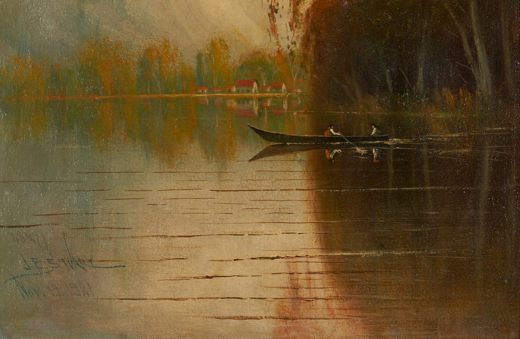 Lot 1036: J.E. Stuart Western Landscape Oil Painting, Sacramento River
