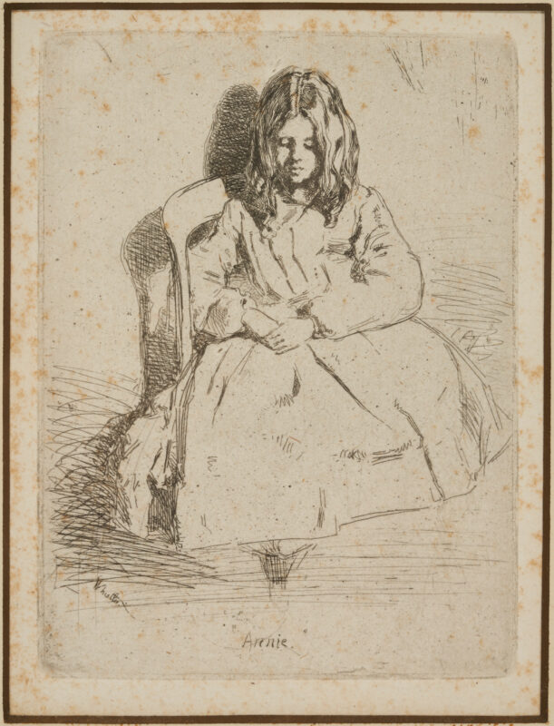 Lot 1047: James A. M. Whistler Etching: Annie, Seated
