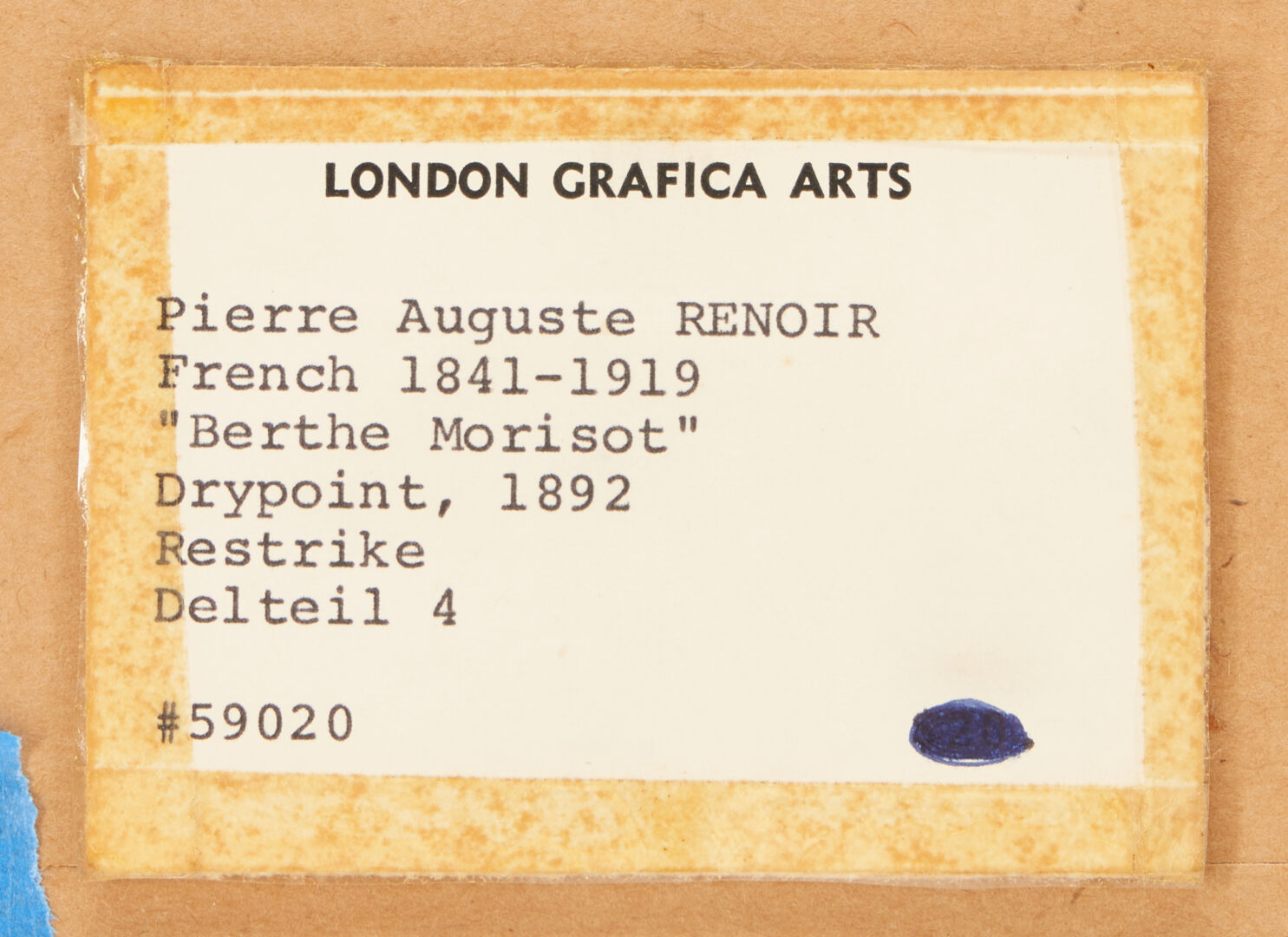 Lot 1048: 2 Etchings Incl Renoir, Berthe Morisot & Goya, Los Caprichos