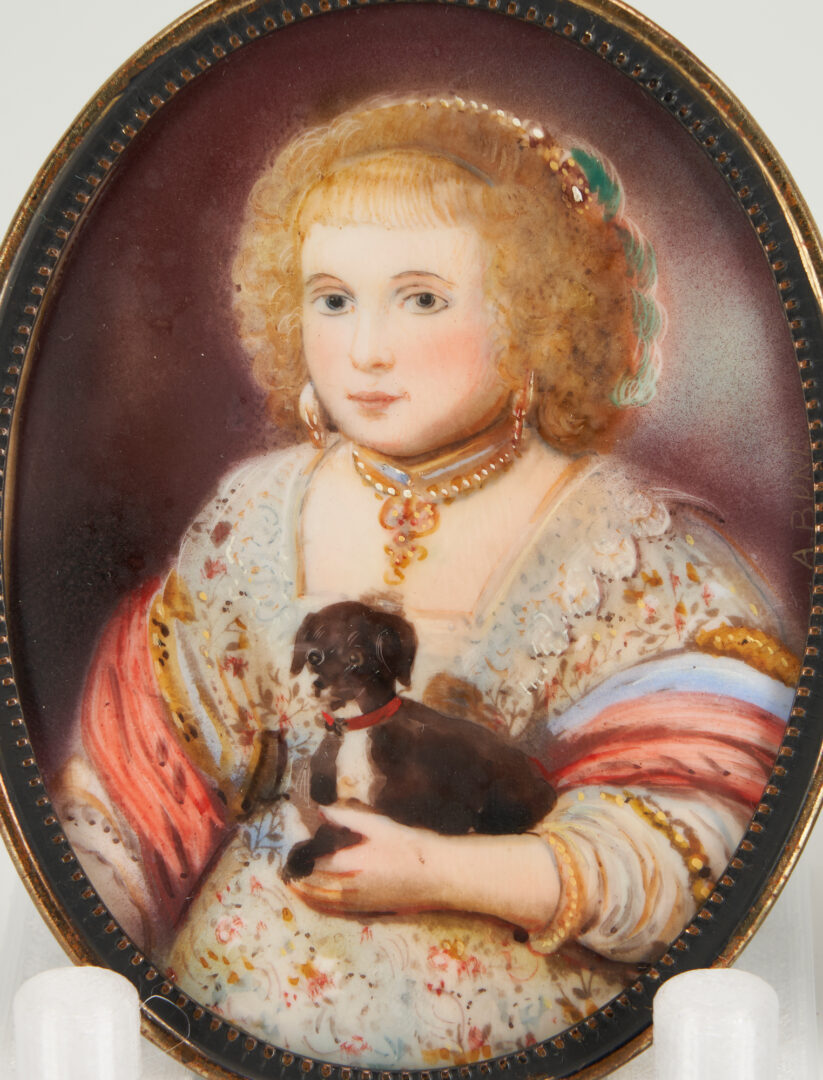 Lot 1049: 5 Portrait Miniatures of Ladies, incl. Duchess of Orleans