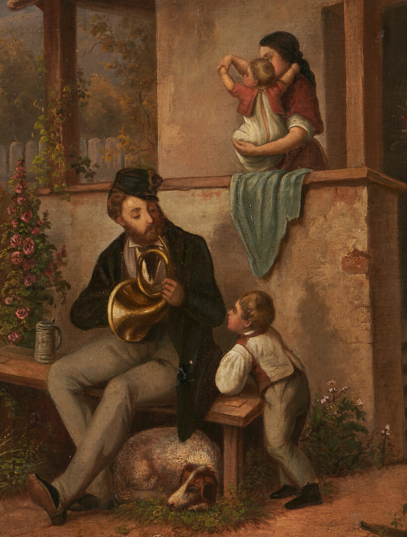 Lot 1057: Dutch or Bavarian School O/C Genre Painting, Signed Dorner, 19th Century