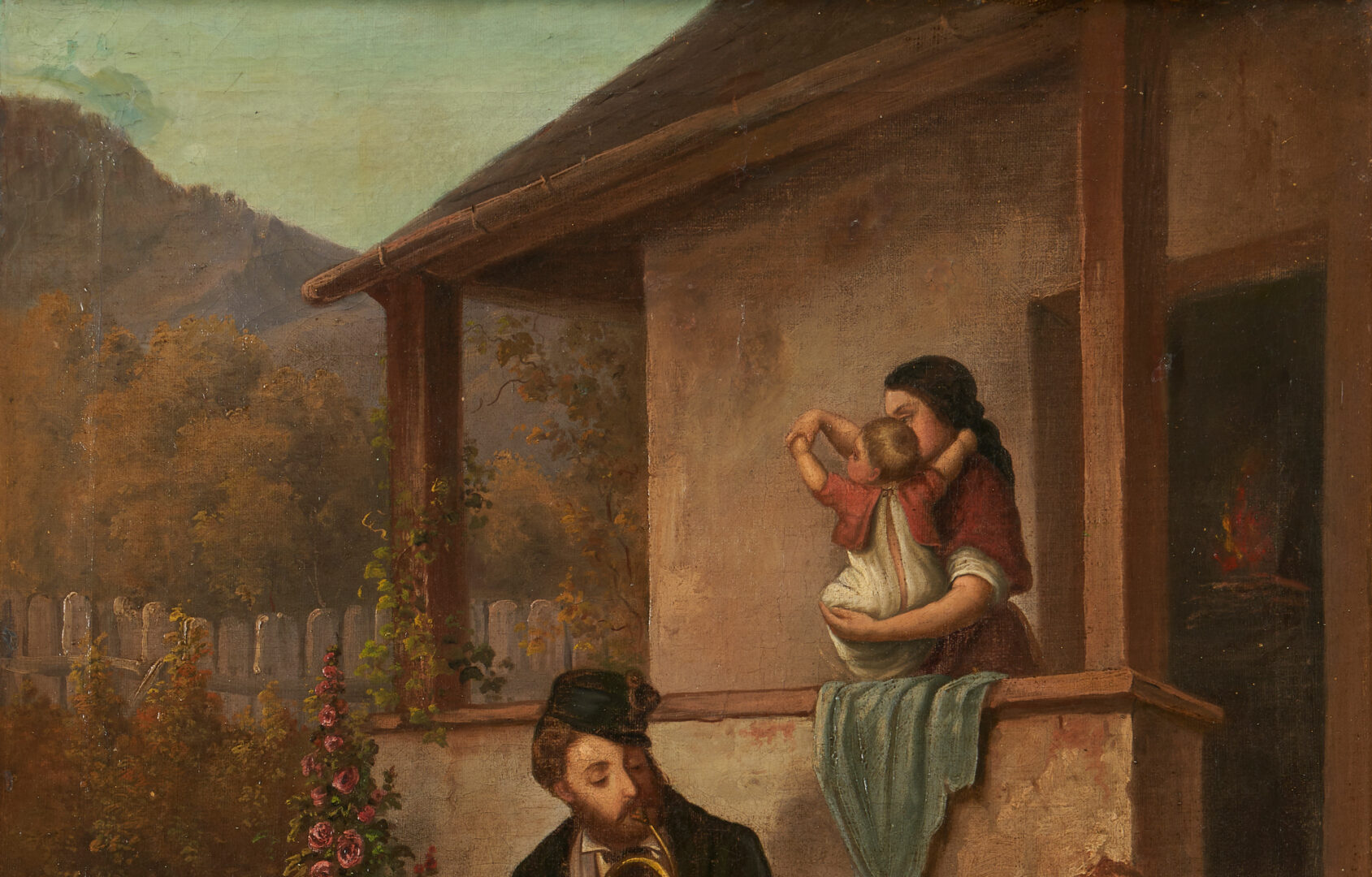Lot 1057: Dutch or Bavarian School O/C Genre Painting, Signed Dorner, 19th Century