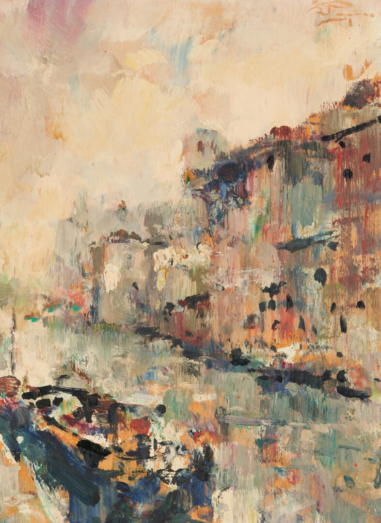 Lot 1060: Luigi Pagan O/B Abstract Canal Scene