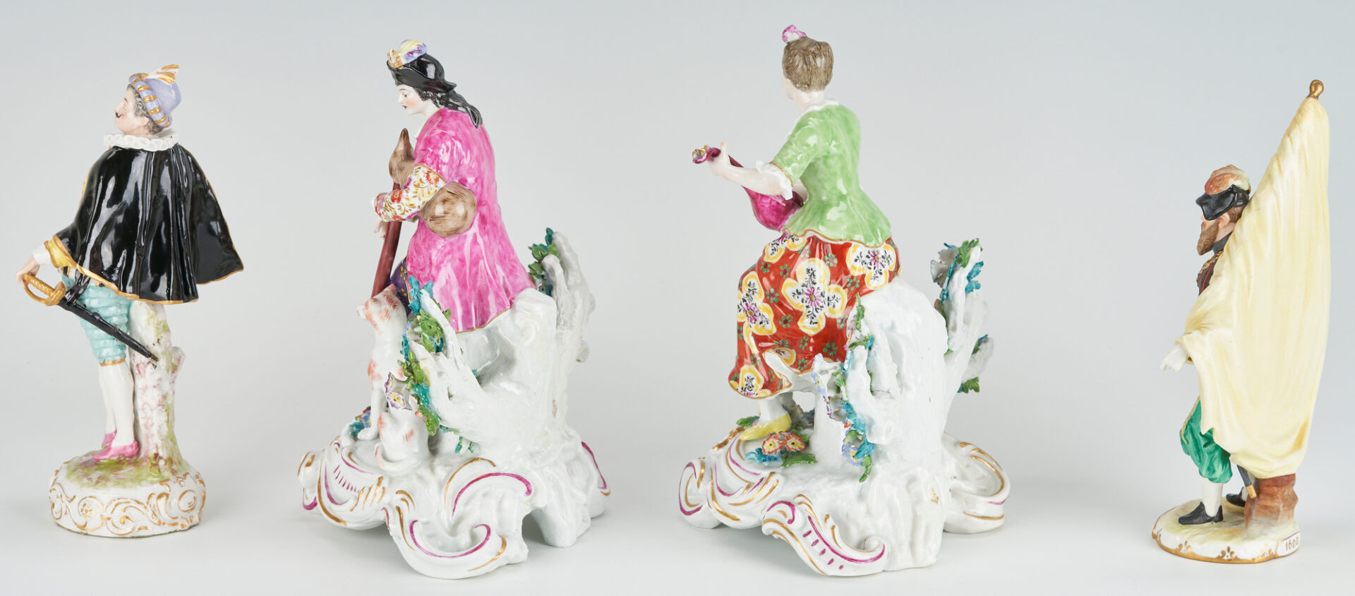 Lot 1073: 4 European Porcelain Figures, Ernst Wahliss, Chelsea, OId Paris