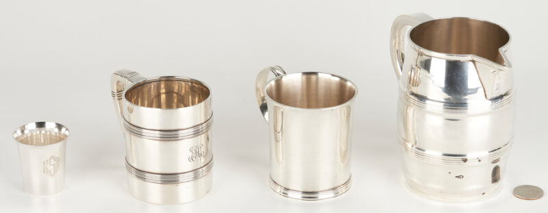 Lot 1131: 4 Sterling Silver Hollowware Items, incl. Tiffany & Co., Old Newbury Crafters, S. Kirk & Son