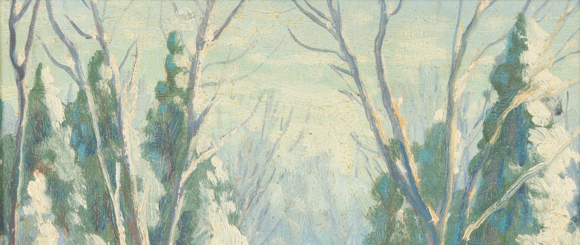Lot 1140: 3 American Landscape Paintings, incl. Julius Delbos, Walter E. Ashbaugh, Winter Scene
