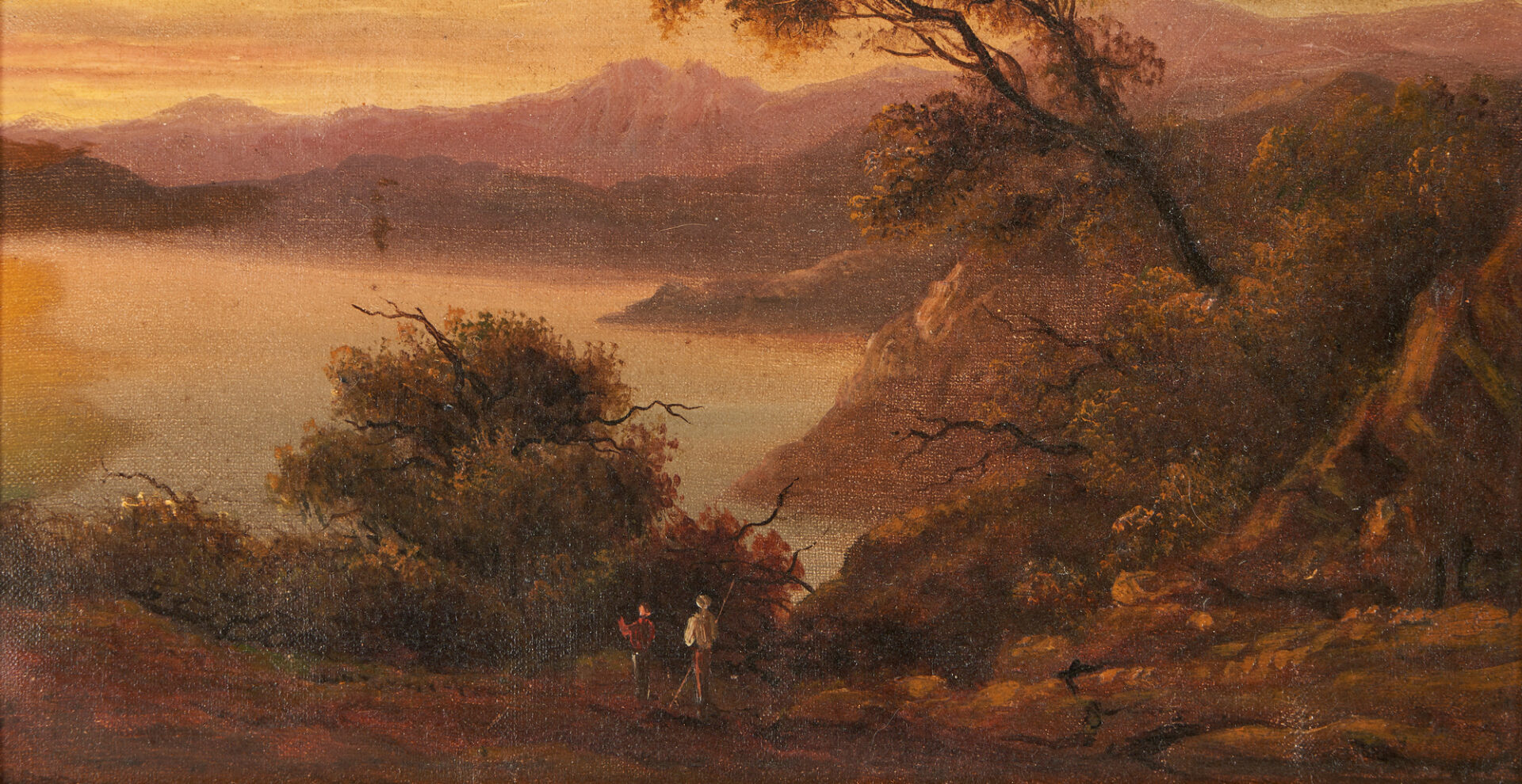 Lot 1142: 2 American School O/C Landscape Paintings, Attr. William Burton & After Franz Krause