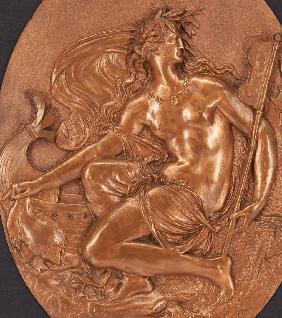 Lot 1150: Neoclassical Relief Plaque by Jean-Baptiste Germain & Painted Print after Guido Reni