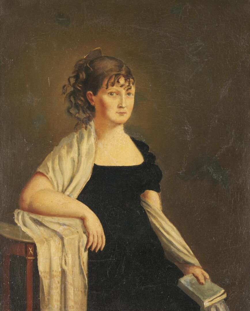 Lot 1151: 19th C. French O/C Portrait of Sophie Herpin de Fremont