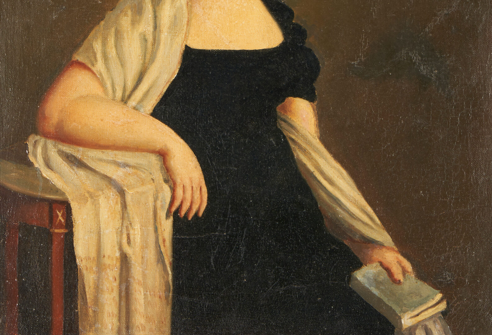 Lot 1151: 19th C. French O/C Portrait of Sophie Herpin de Fremont