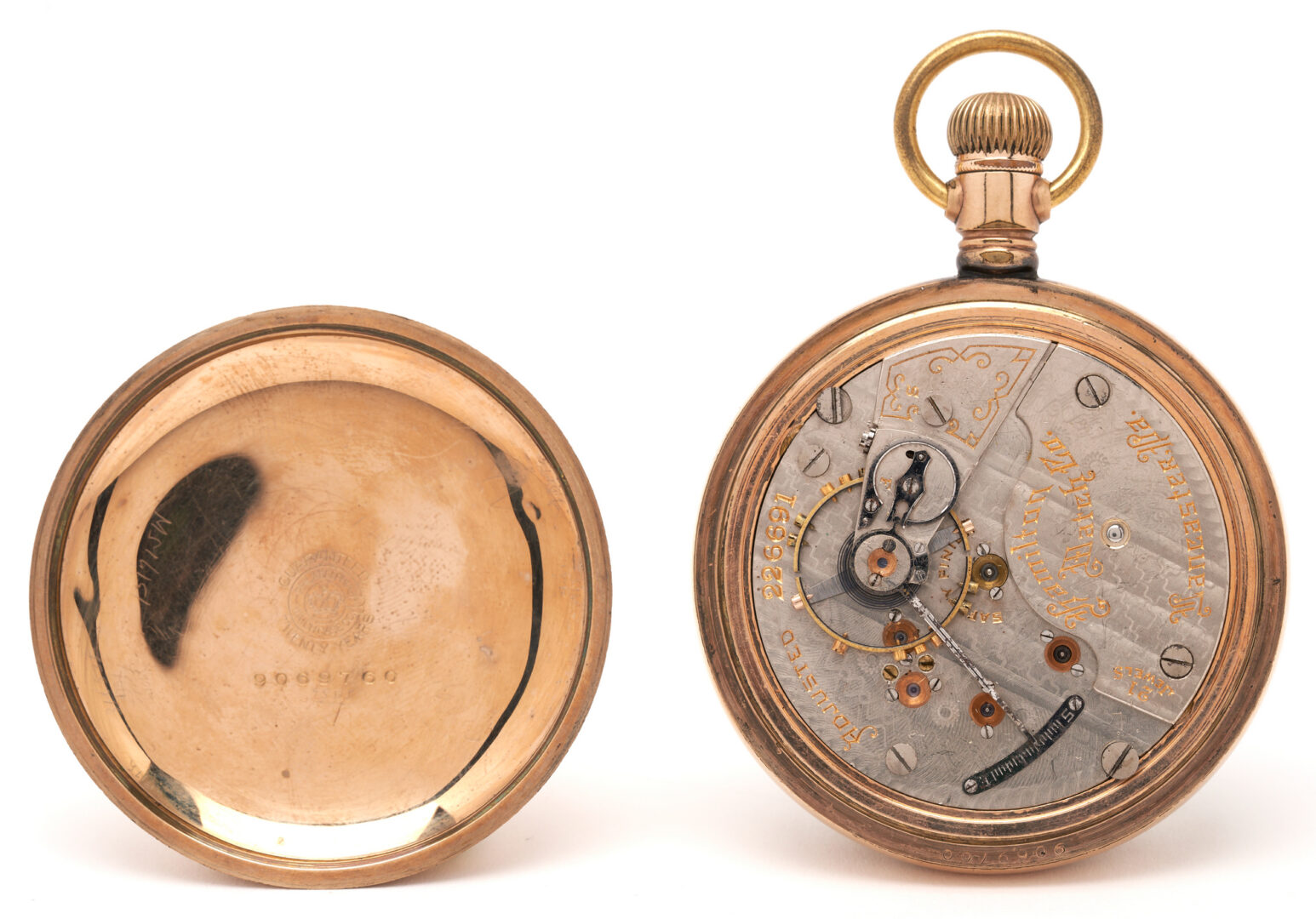 Lot 1170: 2 Pocket Watches, incl. Hamilton 940 & Illinois Abe Lincoln
