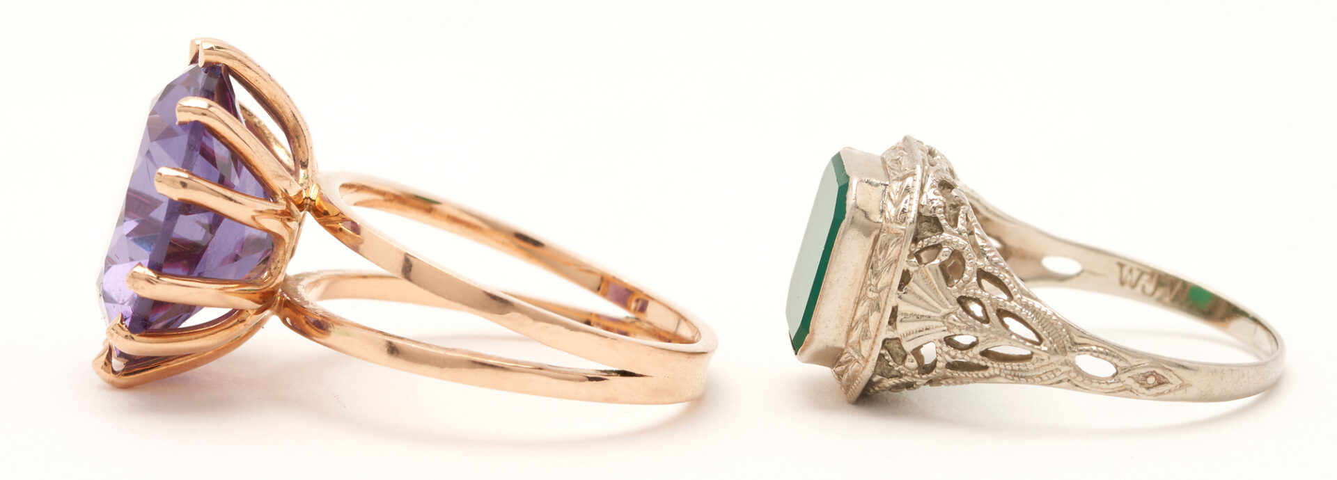 Lot 1179: 3 Ladies Jewelry Items: Marcus Diamond Watch & 2 14K Rings