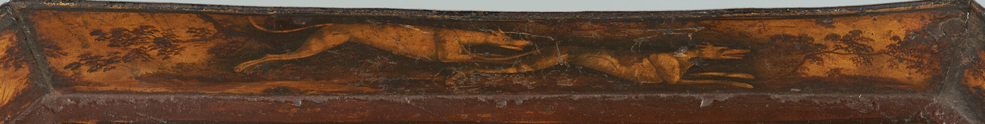 Lot 117: Large English Equestrian Themed Toleware Tray, Early Regency