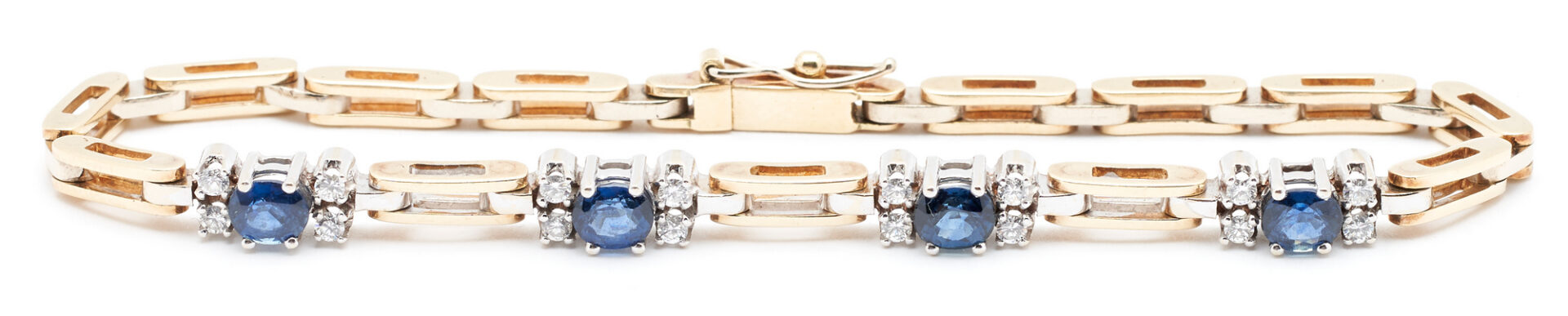 Lot 1180: 14K Sapphire & Diamond Bracelet