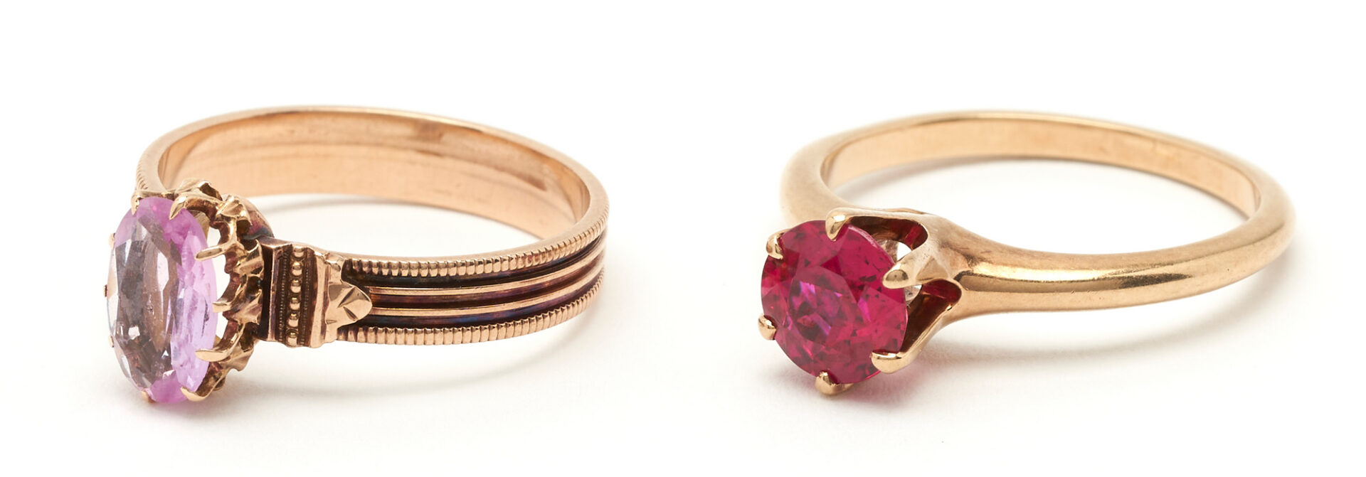 Lot 1184: 4 Ladies Gold & Gemstone Rings