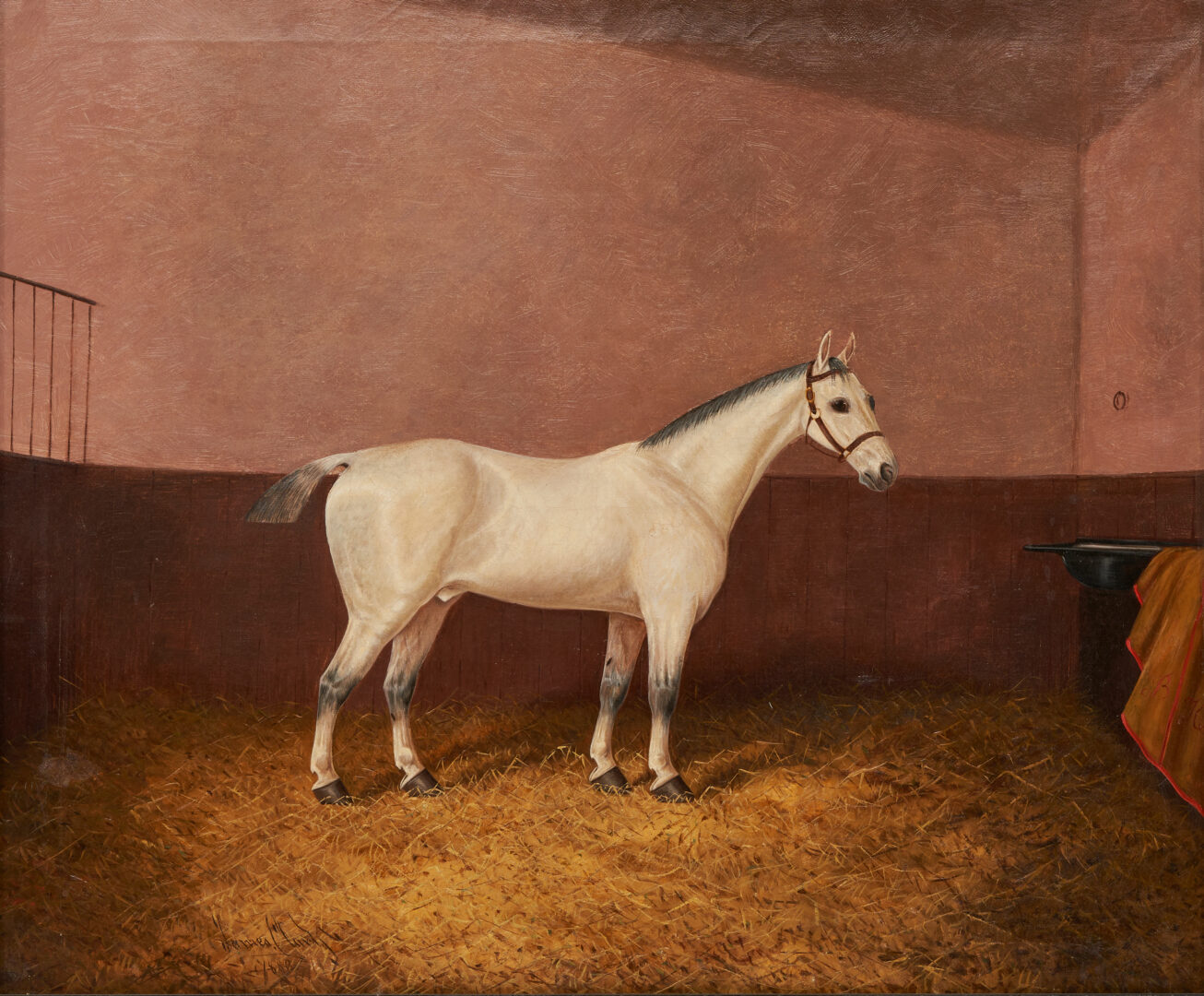 Lot 118: James Clark O/C English Equestrian Painting