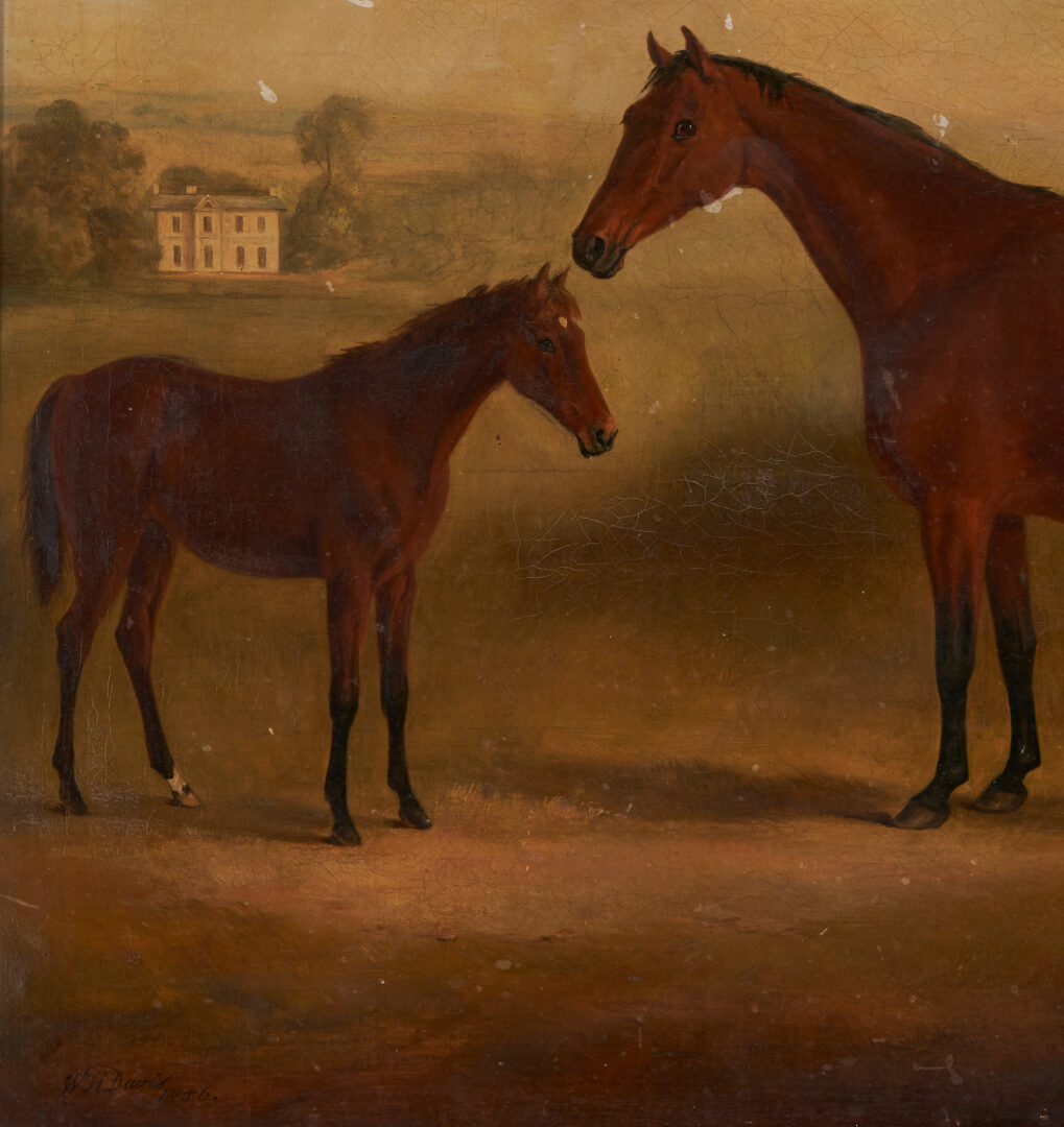 Lot 119: William Henry Davis O/C Painting of a Horse & Colt, dated 1856