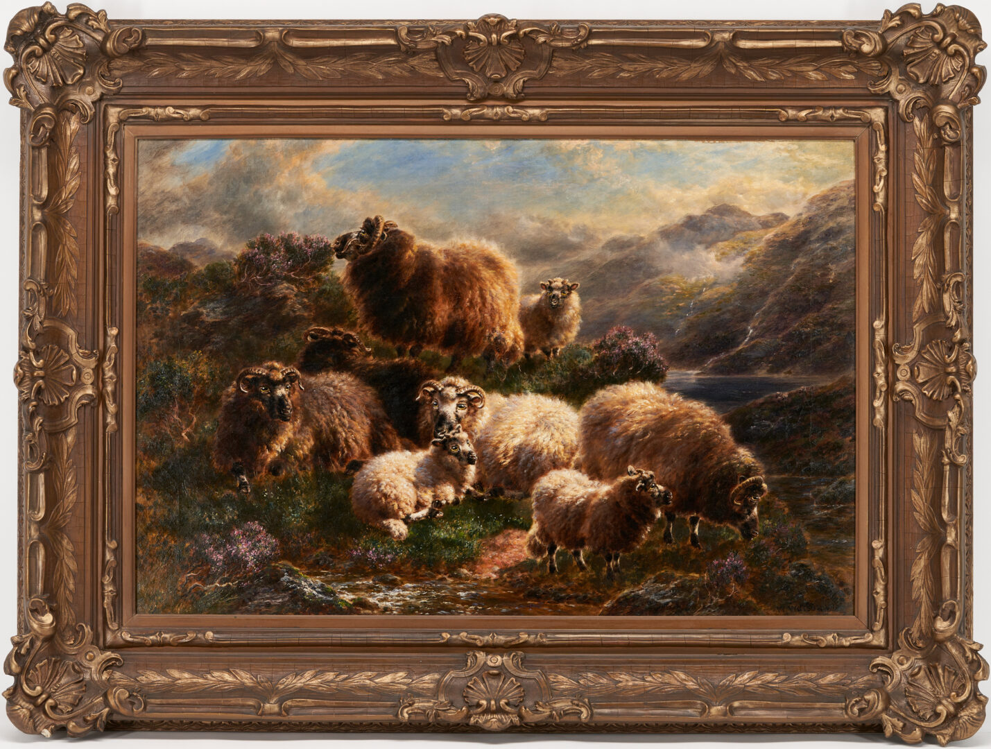 Lot 120: Large William Watson O/C Painting, Sheep in the Highlands