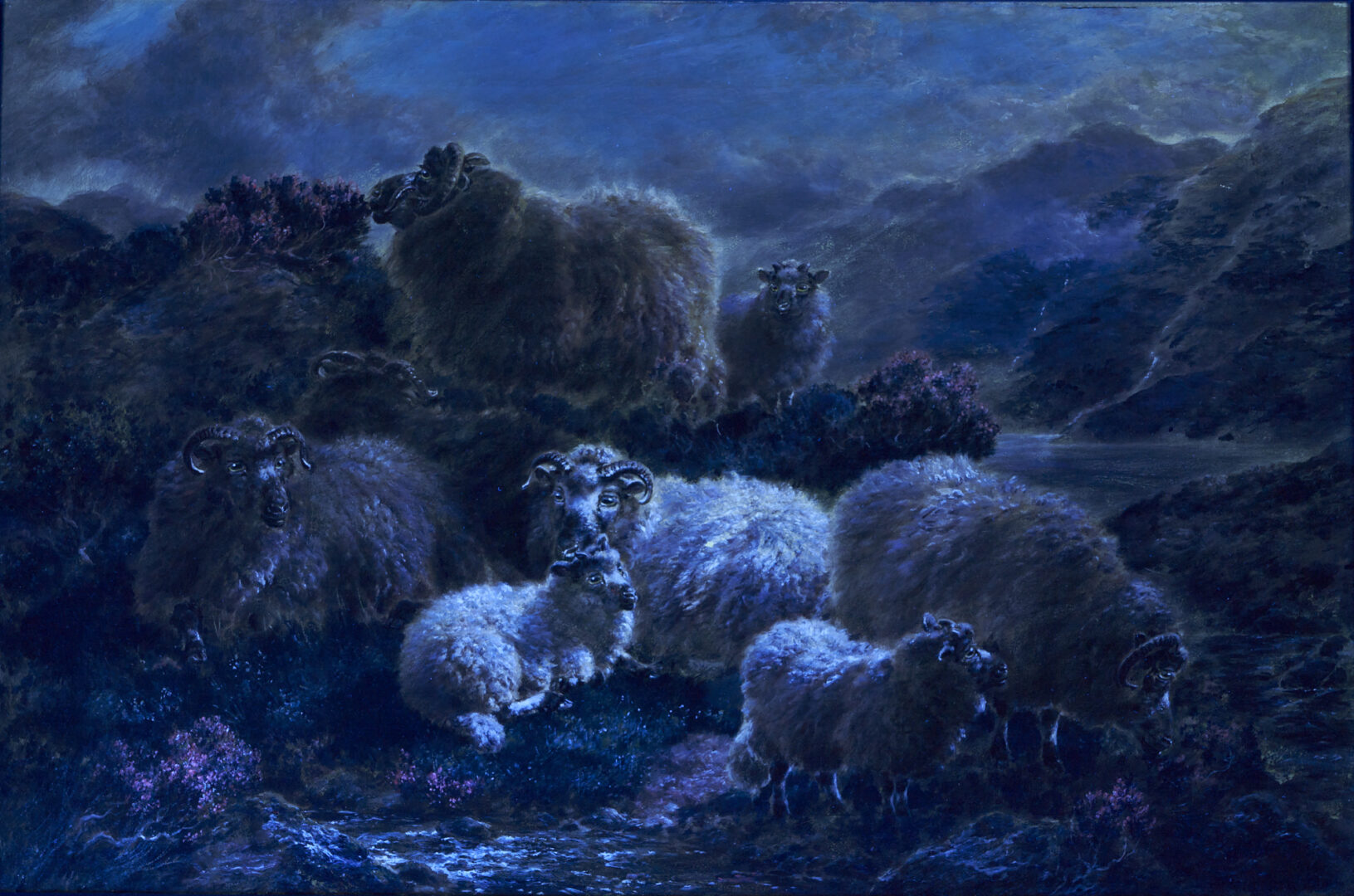 Lot 120: Large William Watson O/C Painting, Sheep in the Highlands