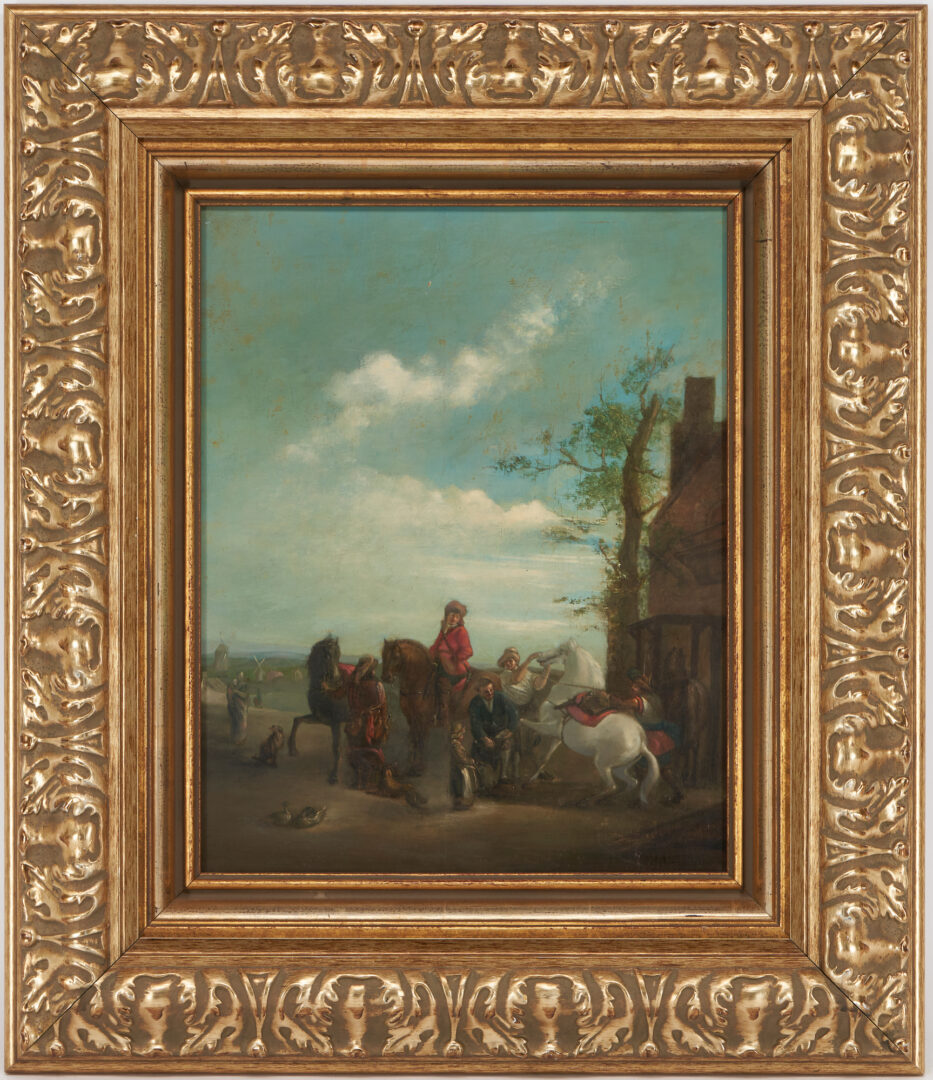 Lot 122: Attr. Carel van Falens O/B Cavalier or Hunt Painting