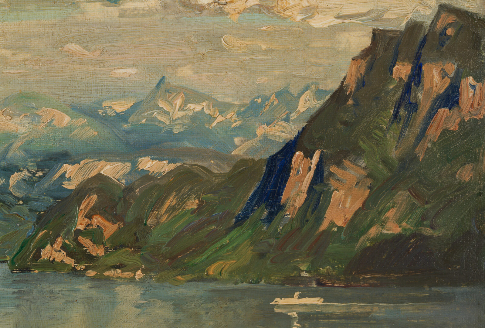 Lot 127: Josef Wopfner Oil Painting, Lake Lucerne in Evening Light, Catalogue Raisonne Fig 551