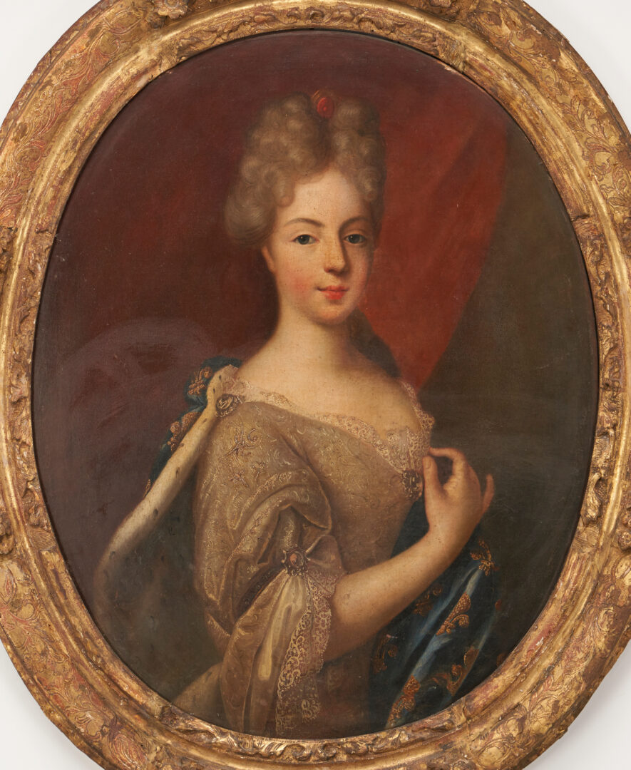 Lot 134: Manner of Pierre Gobert, O/C Portrait of a Young Lady