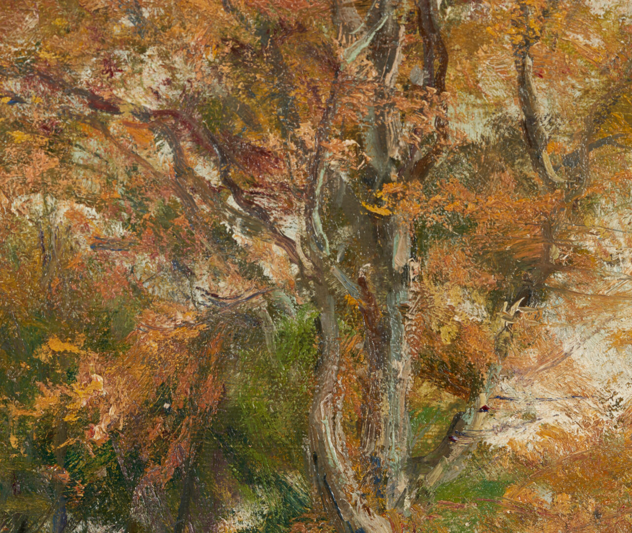 Lot 136: Olive Black Oil on Canvas Landscape Painting