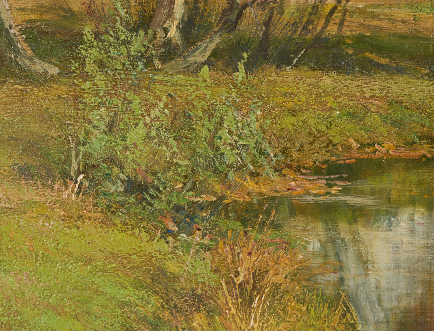 Lot 136: Olive Black Oil on Canvas Landscape Painting