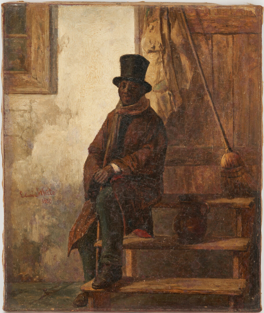 Lot 141: Edwin D. White Oil Portrait, "Sam," 1860