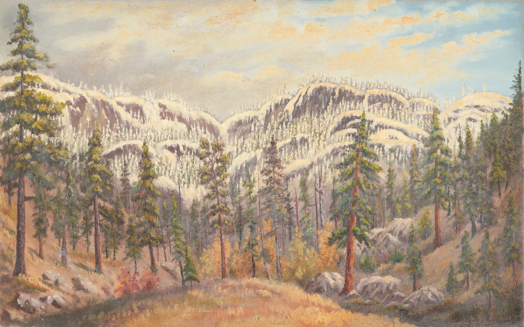 Lot 142: Grafton Tyler Brown Oil Sketch, View of Trail between Penticton & Prices, B.C.