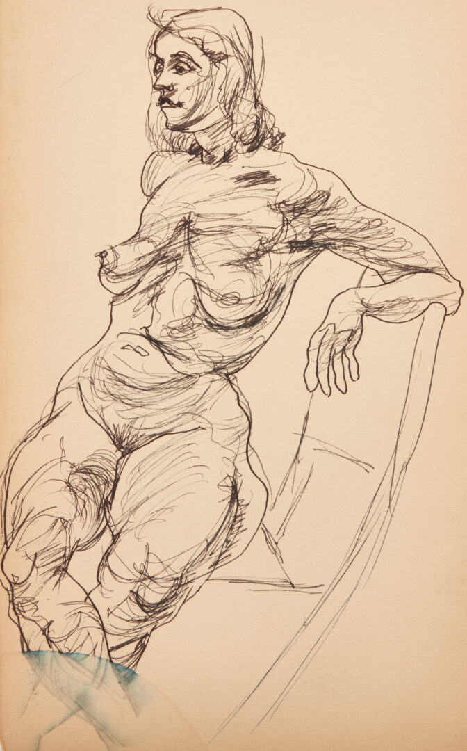 Lot 147: 6 Joseph Delaney Nude Figure or Portrait Drawings, incl. Signed