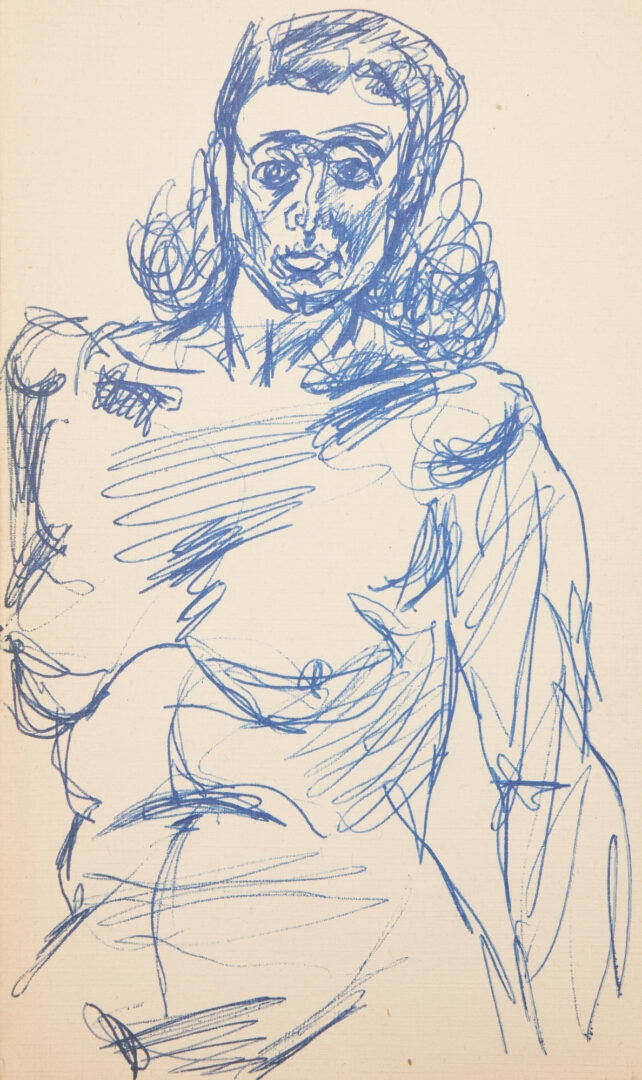 Lot 147: 6 Joseph Delaney Nude Figure or Portrait Drawings, incl. Signed