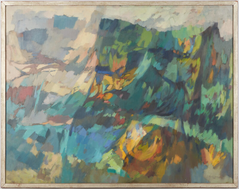 Lot 152: Large Exhibited George Cress O/C Abstract Expressionist Landscape