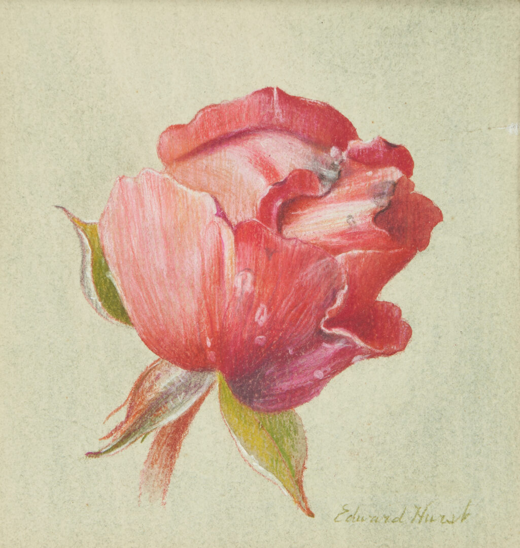 Lot 156: 3 Edward Hurst Pastel Works, Large Still Life & Botanical Studies