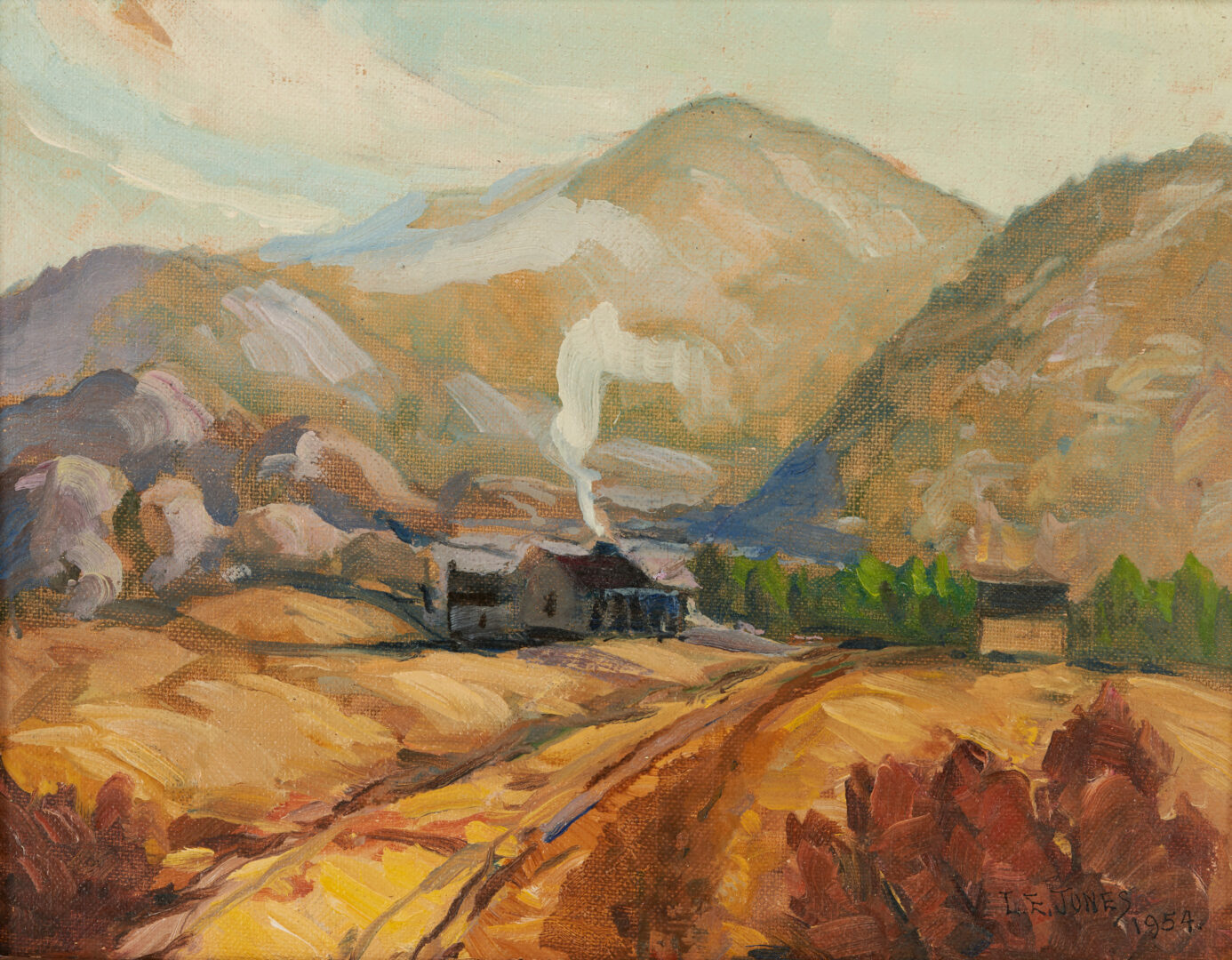 Lot 158: Louis Jones O/C Mountain Landscape Painting, A Winter Day In The Smokies