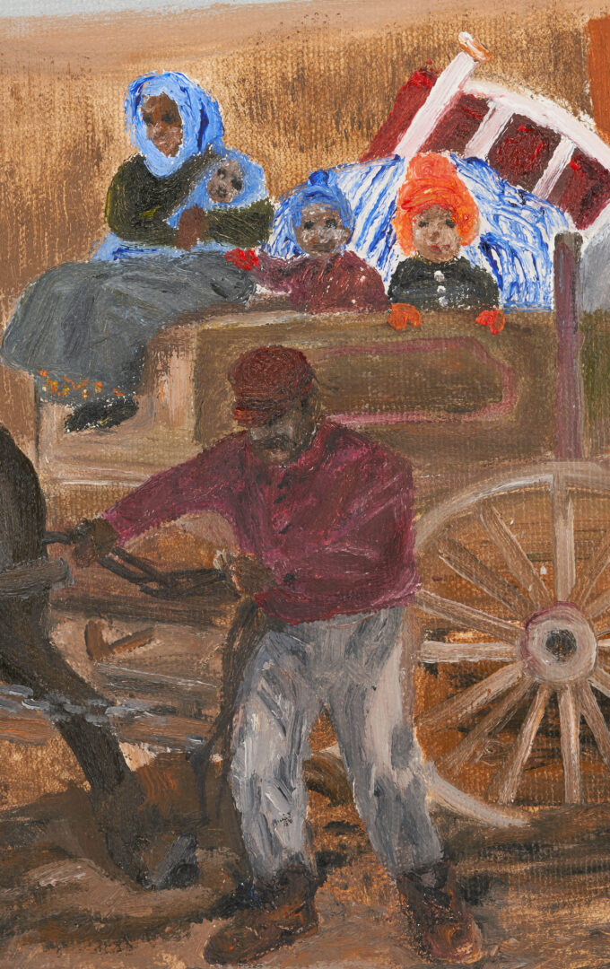 Lot 162: Helen LaFrance Oil Painting, "Moving Day"