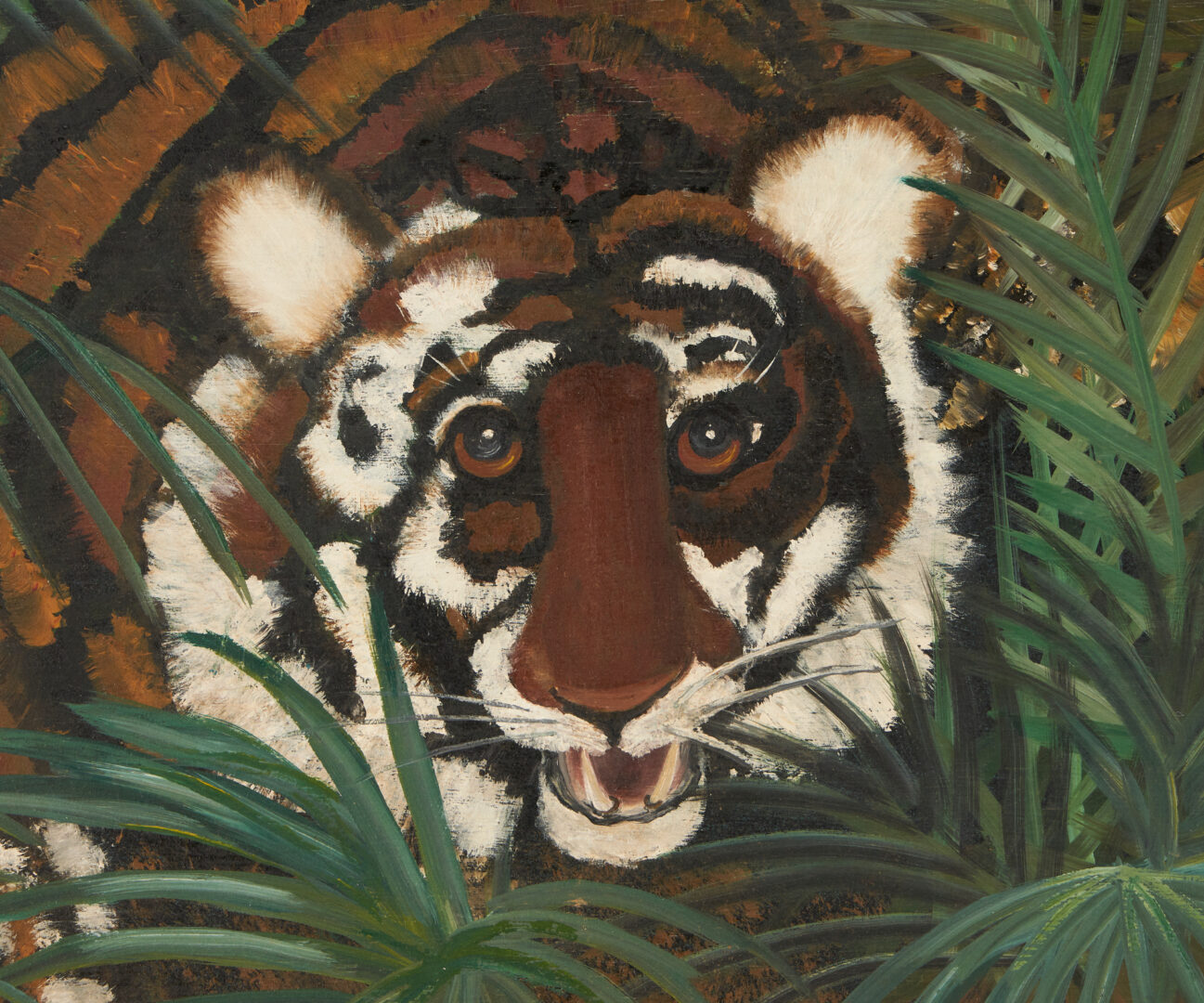 Lot 163: Large Helen LaFrance Tiger Painting