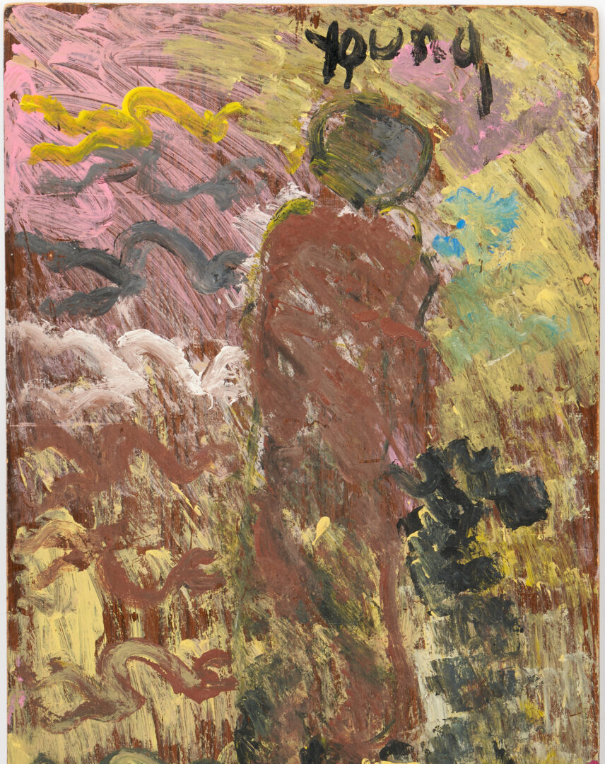 Lot 166: Purvis Young Outsider Art Painting, Nude Figure