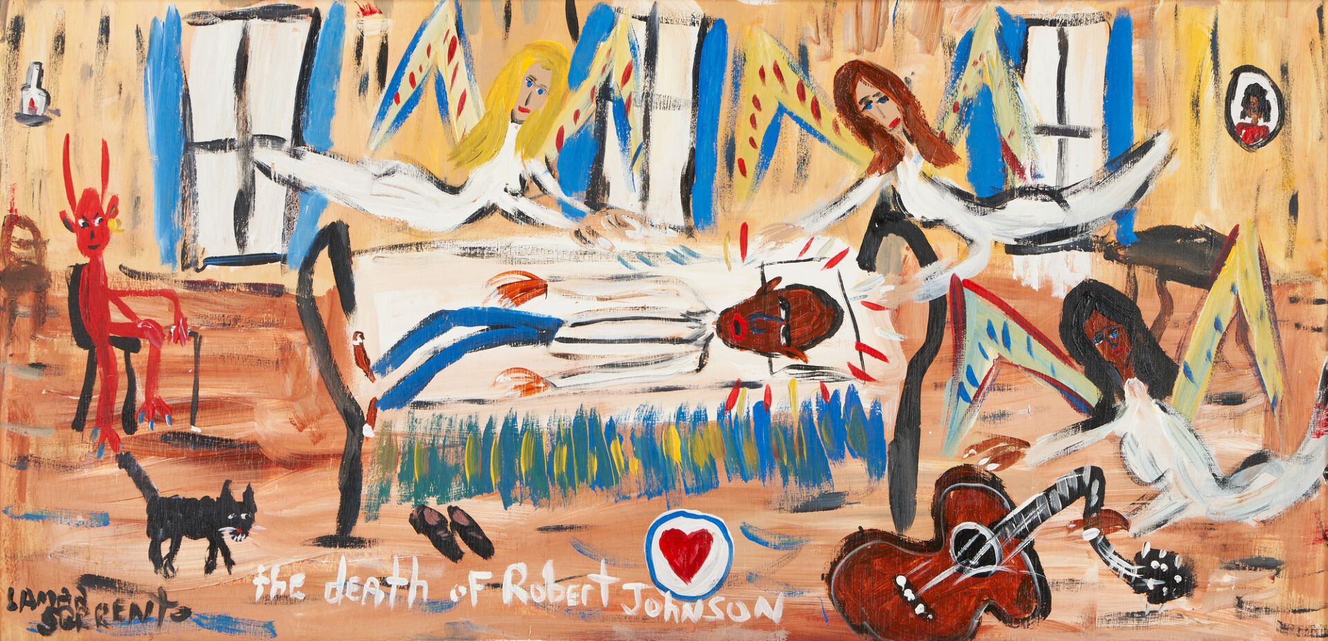 Lot 177: Lamar Sorrento, O/B Painting, Death of Robert Johnson