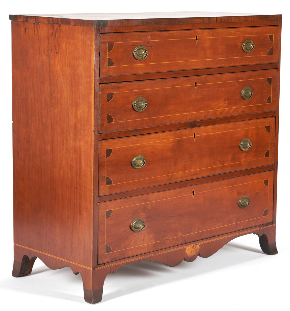 Lot 180: East Tennessee Federal Inlaid Chest of Drawers