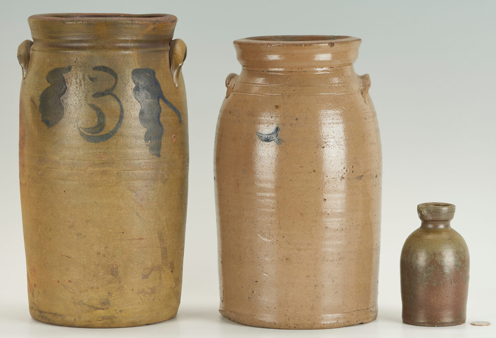 Lot 194: 3 East TN Stoneware Pottery Jars