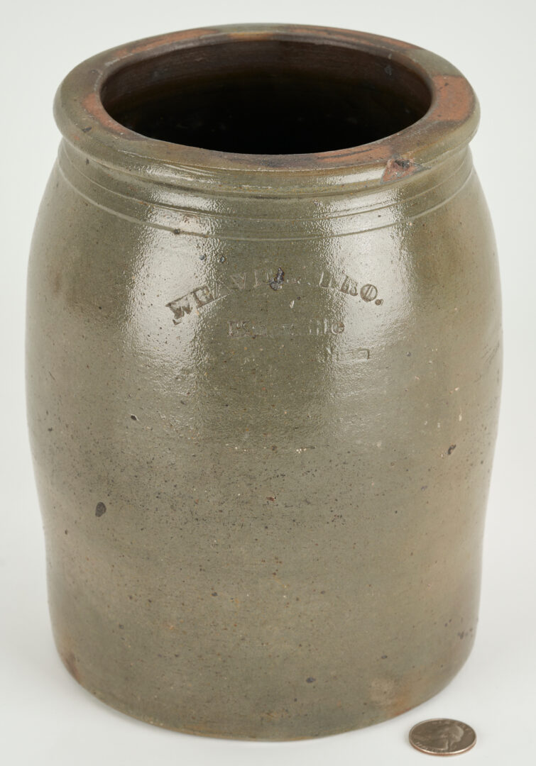Lot 198: East TN Stoneware Preserving Jar, Weaver Brothers