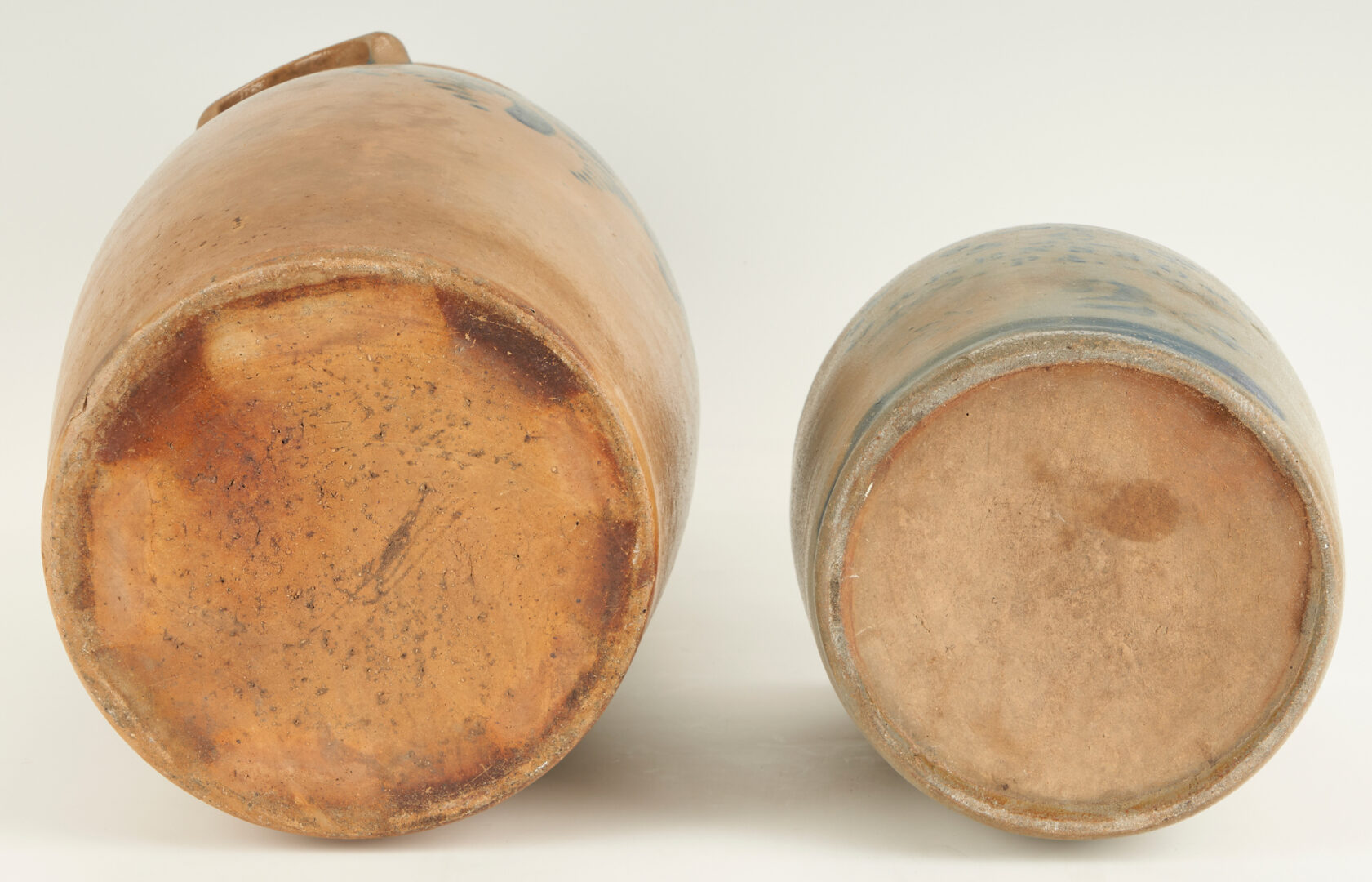 Lot 209: 2 Cobalt Decorated PA Stoneware Jars, Russell, Hamilton & Jones